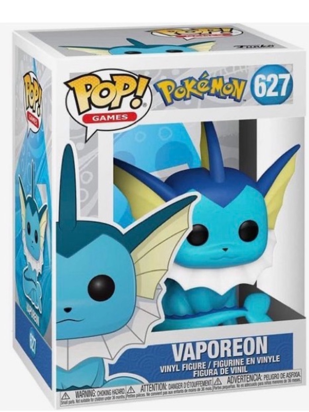 Funko Pop! Games Pokémon Vaporeon #627 Blue & Cream Vinyl Figure